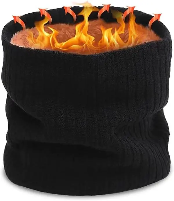 Winter Neck Warmer Knitted Snood Heated Scarf for Men Women Christmas Fishing Sports Gift