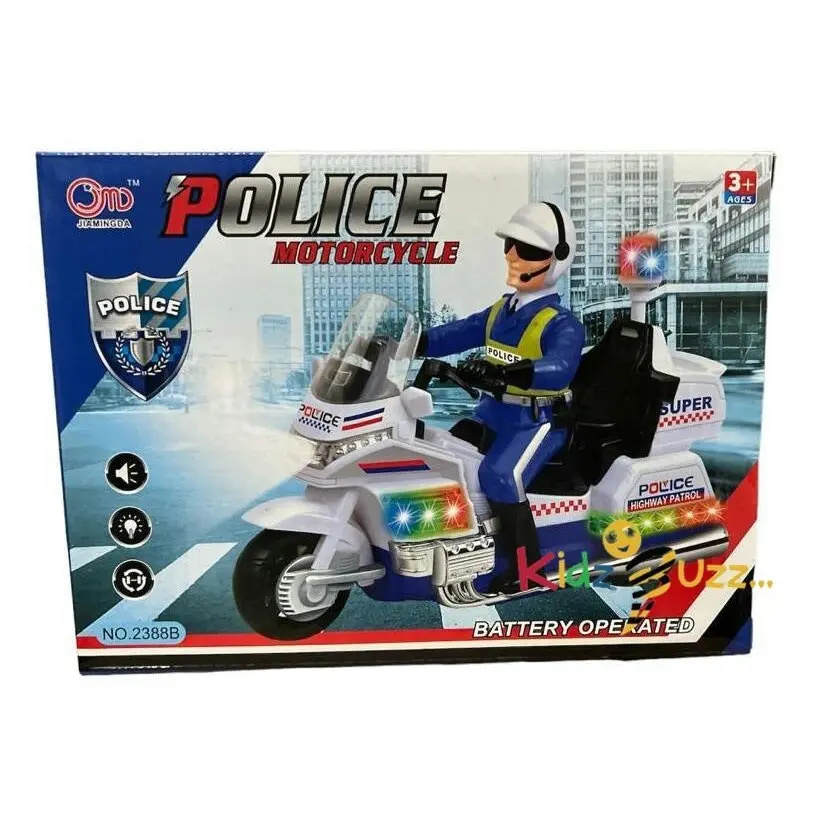 Police Motorcycle Toy Bike For Kids With Light & Sound Complete Fun For Kids To Play Around And Have Fun Perfect Gift For Kids