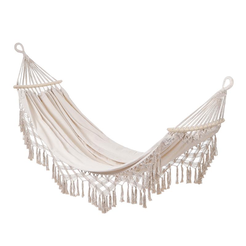 Lifeideas Camping Hanging Canvas Hammock with Balance Spread Bar 3