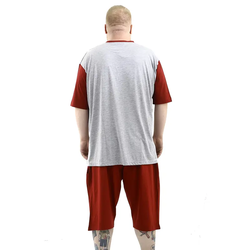 Big Size Pyjama Set Big & Tall Plus Size 'Burgundy/Grey' 2XL 3XL 4XL 5XL 6XL 7XL 8XL 1