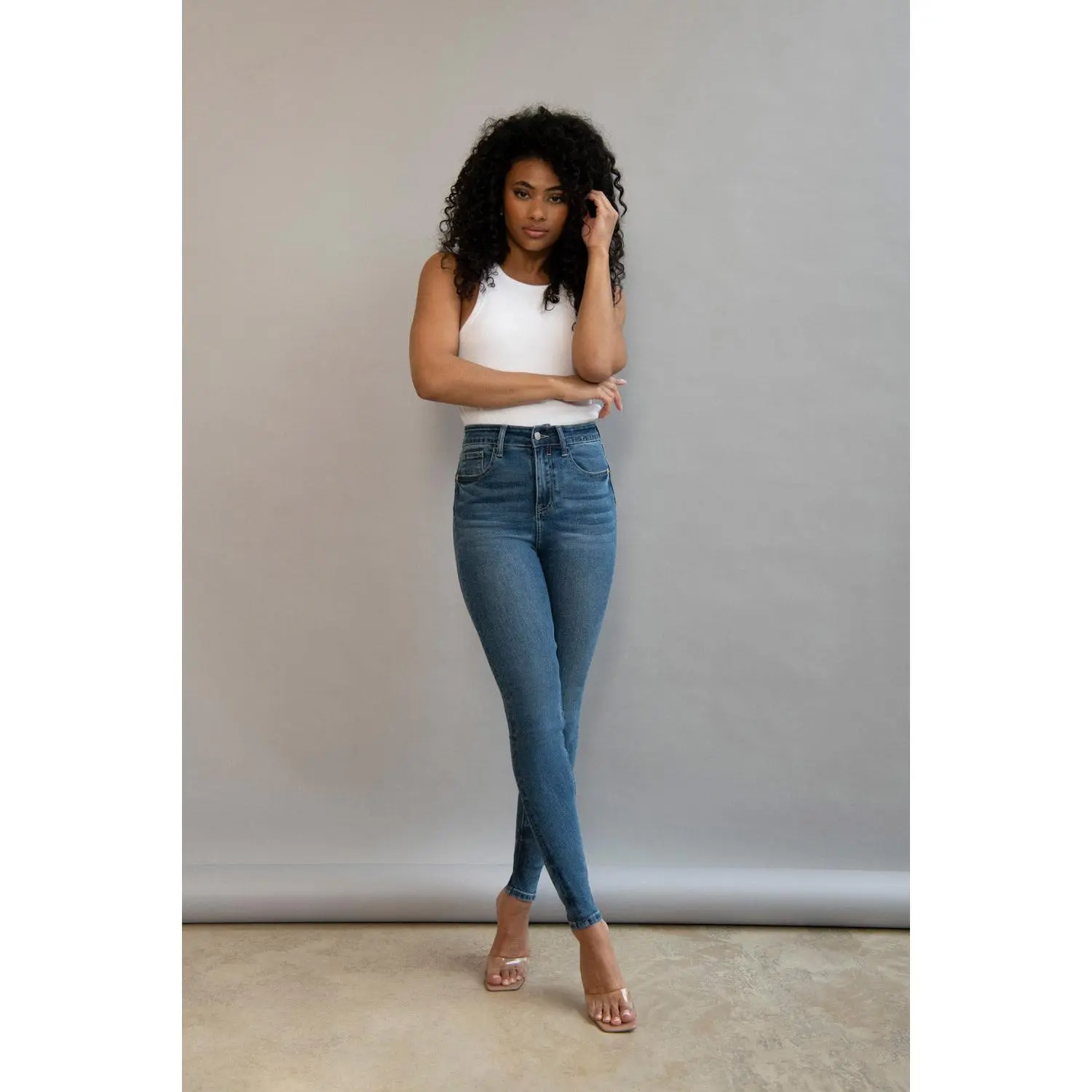 Lovall Lift & Shape Jeans - Mid Blue | Available in Regular, Petite and Tall | Standard and Plus Sizes Available