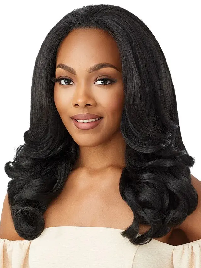 Outre NEESHA H301 Synthetic Half Wig 16-18 inches - Quick Weave Yaki Texture - Wavy, Curly, Layered - Heat-Resistant