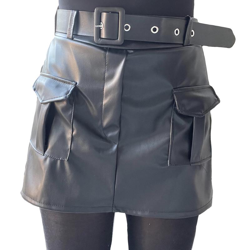 Faux Leather Skort 1