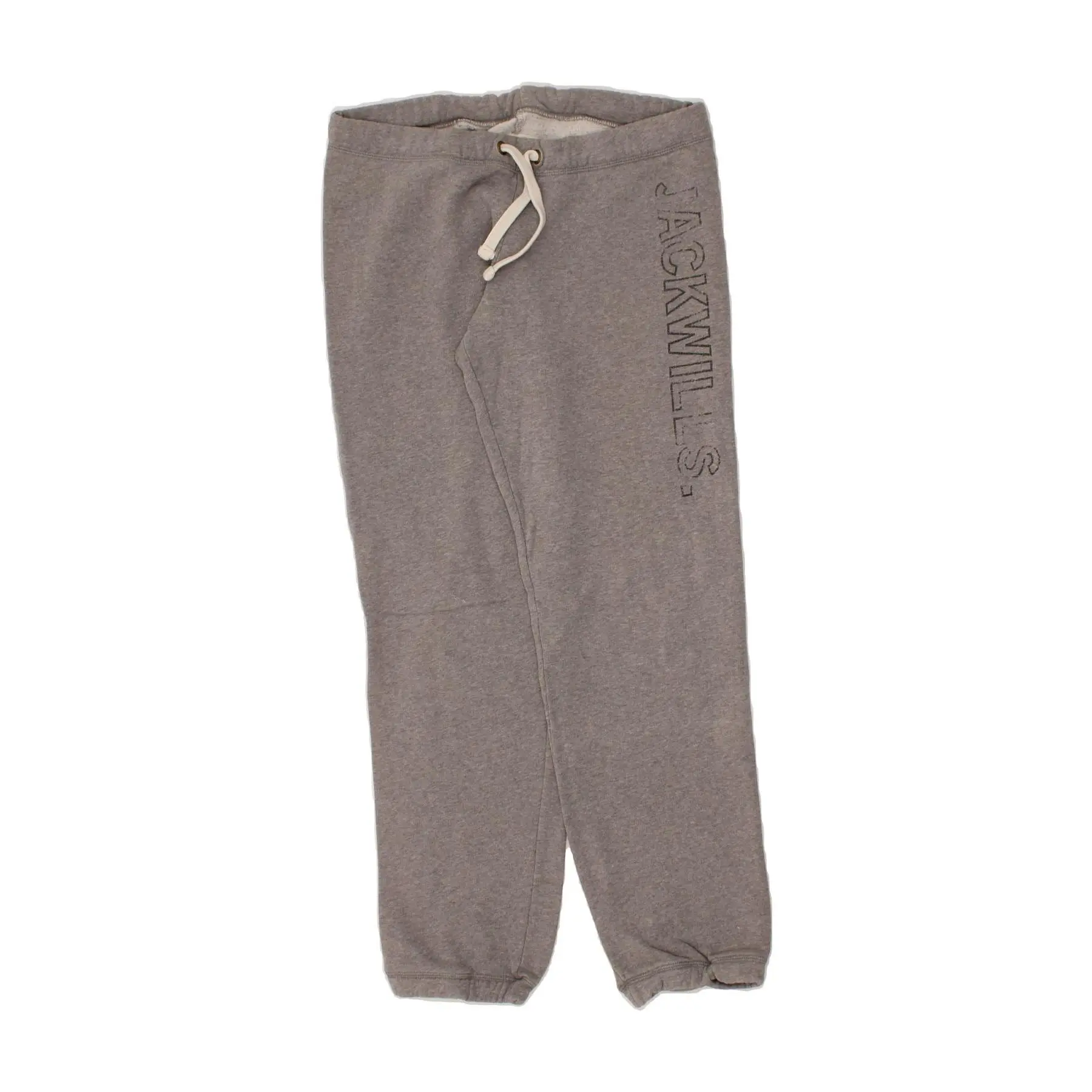 Pre-Owned Vintage JACK WILLS Womens Graphic Tracksuit Trousers Joggers UK 10 Small Grey