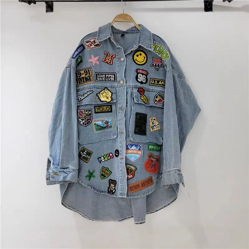 Boutique Wholesale 2024 Summer New Product Fashion Design Irregular Washed Denim Fashion Women's Coat