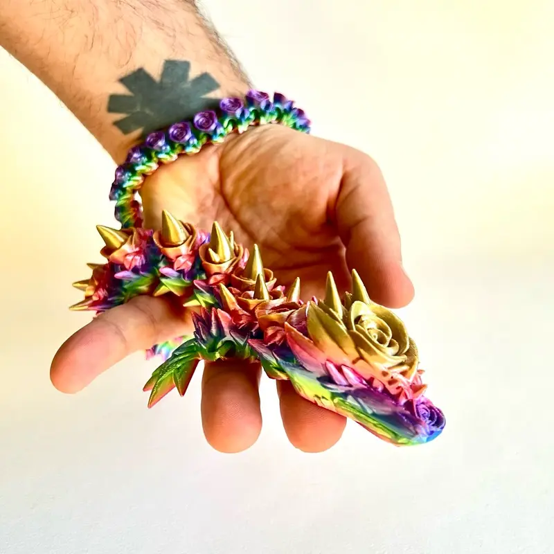 Cinderwing3D Rose Dragon: 3D Printed Fidget Toy | Desk Buddy Multicoloured 1