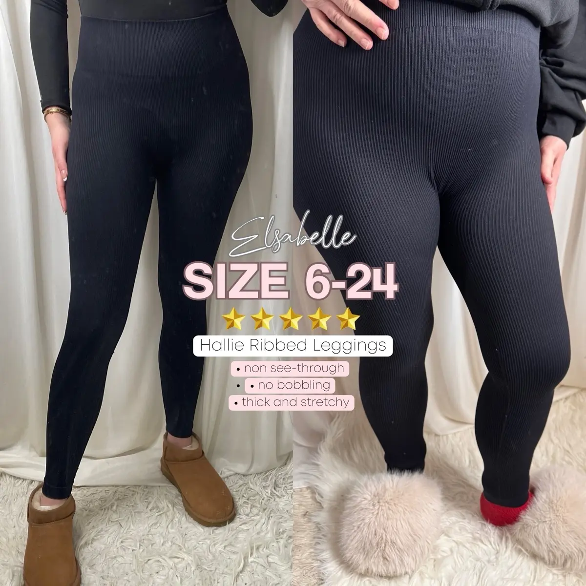 Elsabelle HALLIE Women's Thick Ribbed Leggings - Including Plus Size Size 16-24 - Womenswear, Bottom, Comfortable