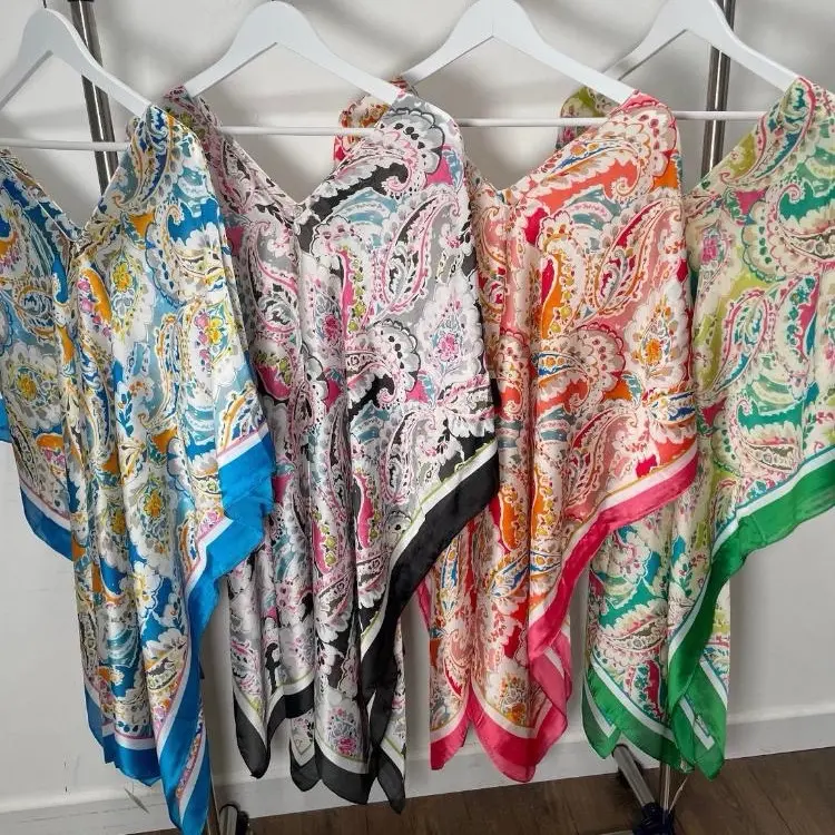 Bold edge silk kaftan