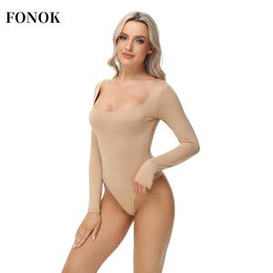 FONOK  Women's Yoga Slim Bottom Shirt T-shirt ，Plus Size Long Sleeve Women's Jumpsuit  Women's Tops，Indoor Yoga Exercise Leotard Breathable Comfort Womenswear Bodysuits