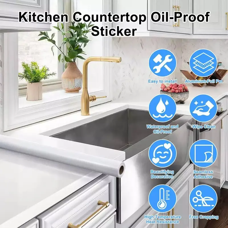 10M *60CM White Black Kitchen Cabinet Self Adhesive Vinyl Wallpaper Film Cover Smooth 6