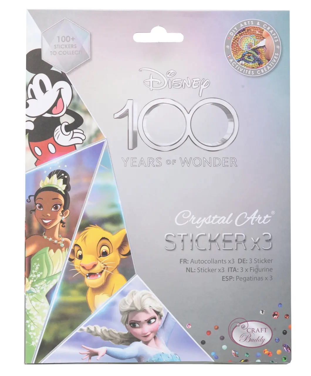 Crystal Art Disney 100  sticker 3 Pack - disney100 stickers
