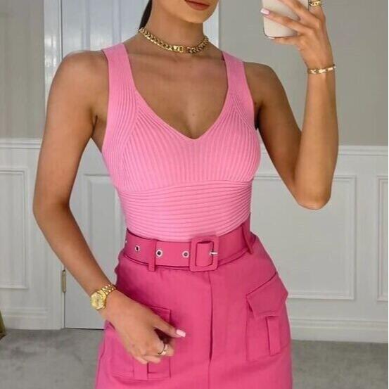 New Women's High Waisted Cargo Skort Summer Short Belted And Pockets Viral Skirt Cotton Casual 2