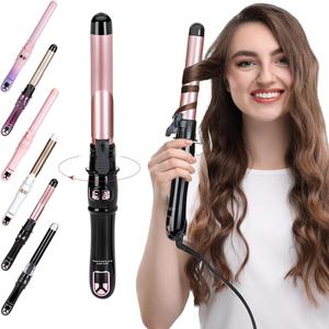 [30% OFF] Automatic  Wand 28mm/1.1 inch Rotating with LED Display Fast Heating Wand for Short Long Hair Professional Hair Waver Hair Styling  for Home & Travel