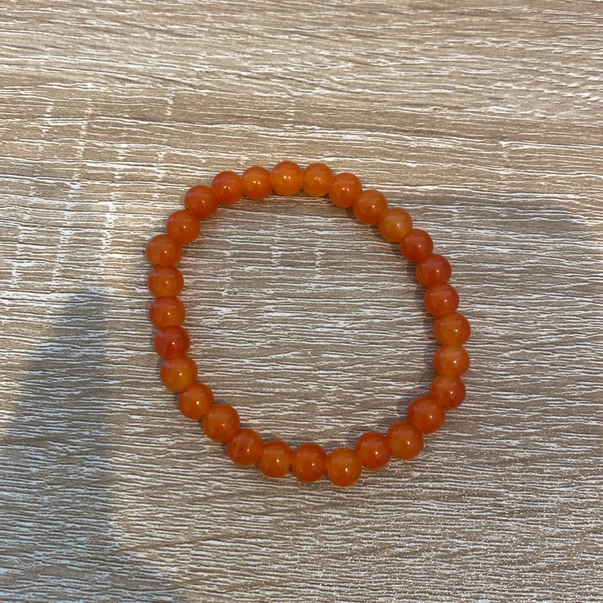 Orange glass ball beaded bracelet