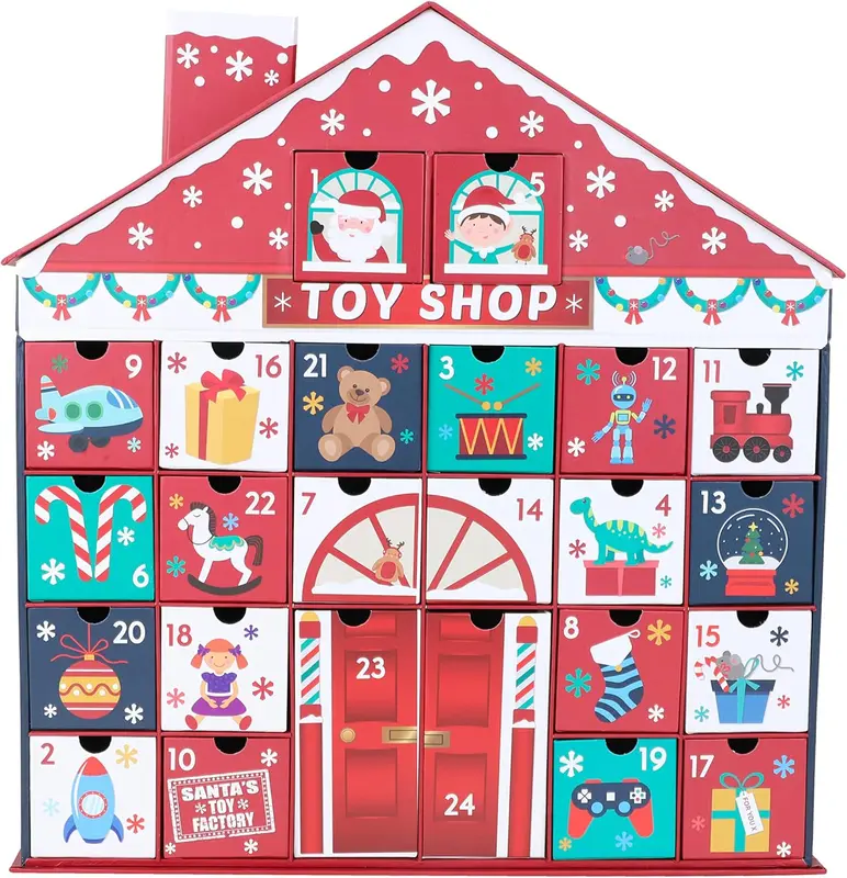 Toyland 44cm (17 Inch) Christmas 3D Toy Shop Advent Calendar With Dated Pull Out Boxes - Christmas Decoration 1