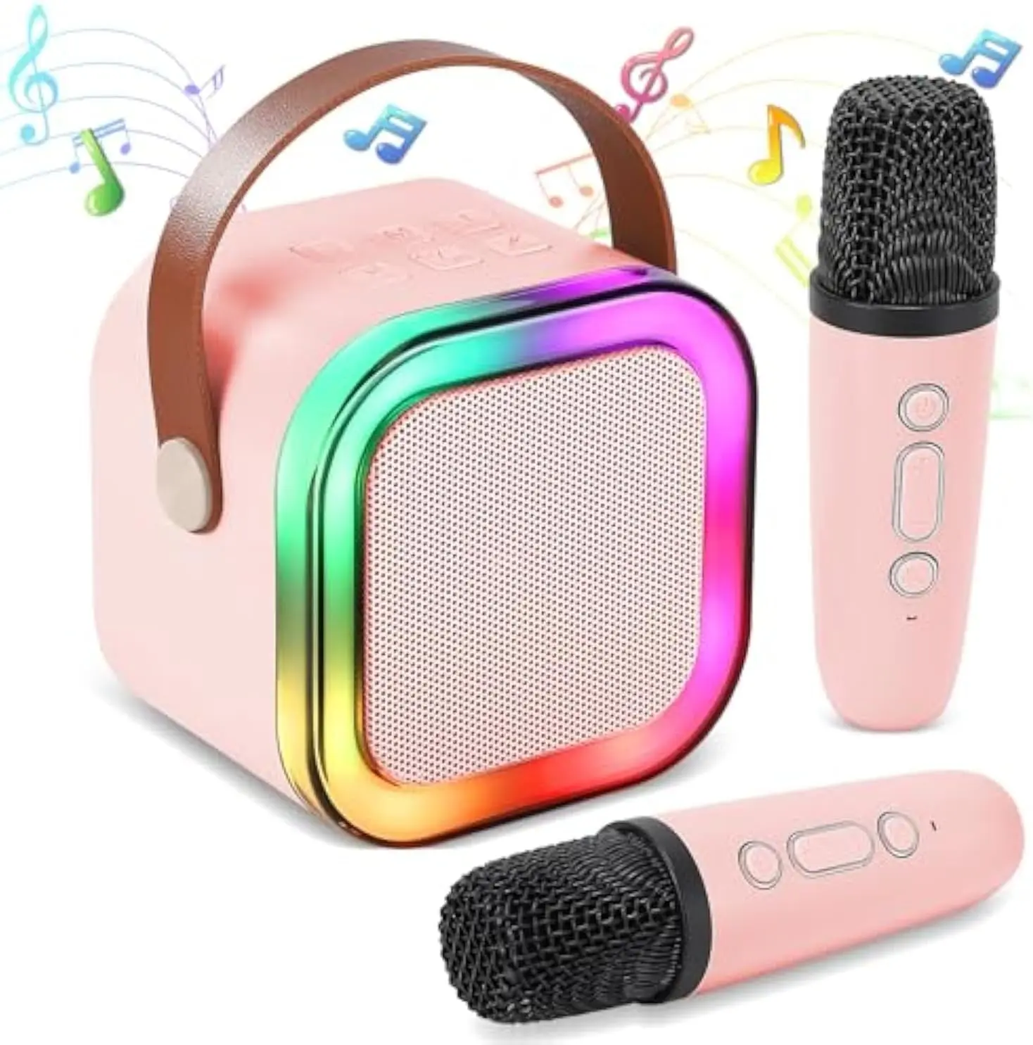 K12 Mini Karaoke Machine for Kids and Adults. Portable Bluetooth Speaker System with Wireless Microphones. Portable Bluetooth Karaoke Wireless Mic Karaoke Speaker System Kids Karaoke Machine Portable Karaoke Set, Adjustable, Connection, Mp3