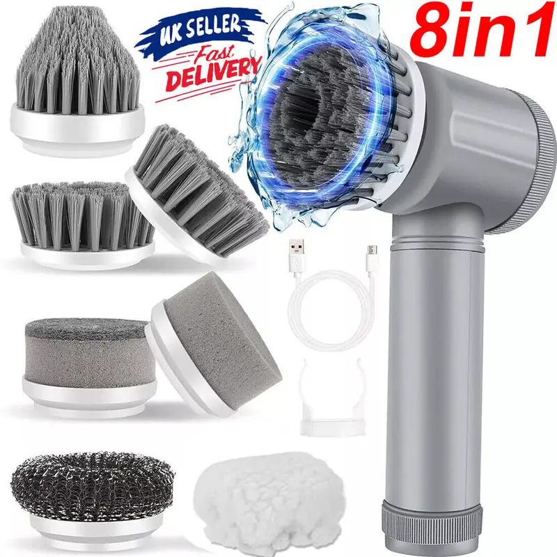 Rechargeable Electric Cordless Cleaning Brush Spin Scrubber Turbo Scrub Cleaner 0