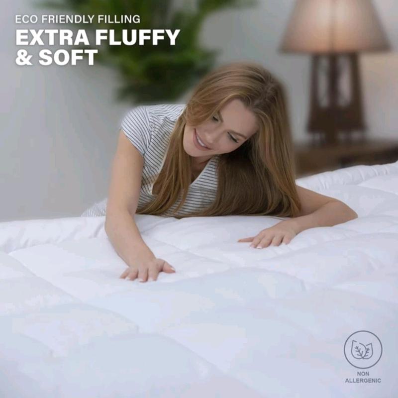 Quilted Mattress Topper Extra Deep 4 Inch Deep (10CM) for Small Double Bed with Strong Corner Straps 2