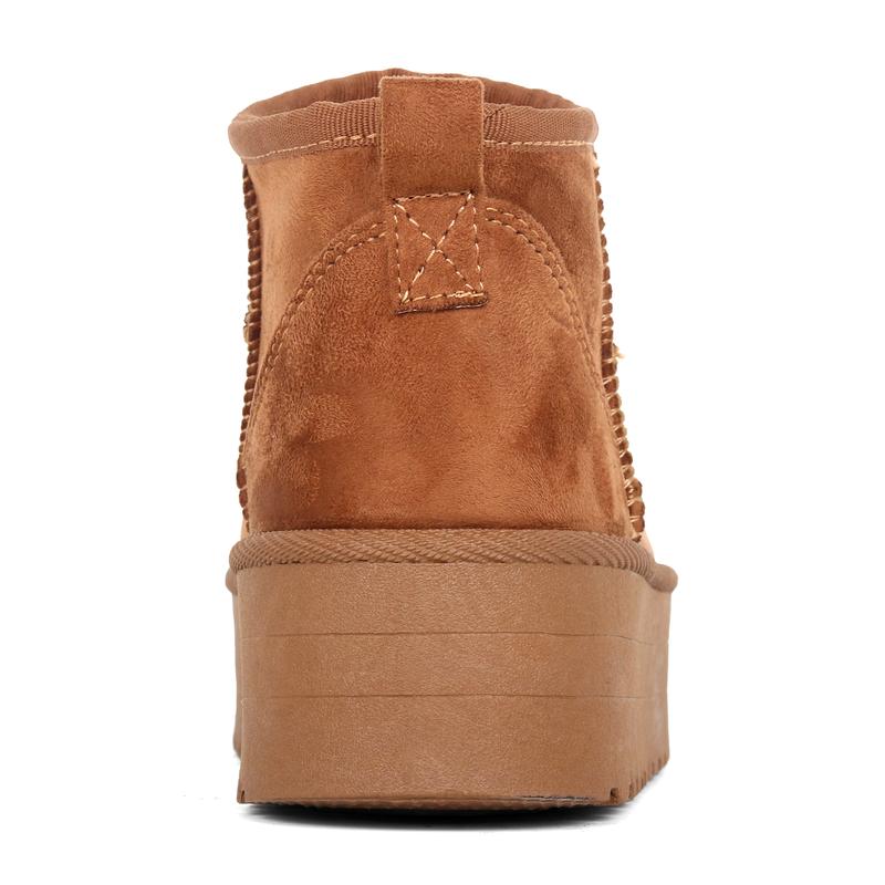 Nexsus Plus Ladies Women Round Toe High Sole Faux Suede And Fur Lined Ankle Boots Winter Shoes Girl Footwear Size UK 3-8 Christmas Gift Walking Shoes Comfort Decor Ballroom Design 7