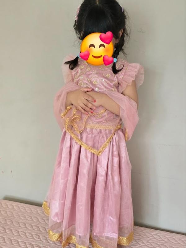 girls lehnga choli kids dress in pink long bollywood skirt dress pakistani girls traditional 0