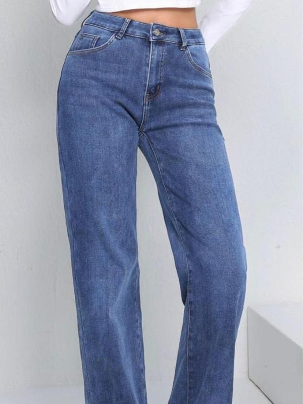 Viral Stretchy Fleece  Wide Straight Leg Dad-Fit High Wasited Fleece Jeans  Comfort Very  Soft Size XS to XL 4