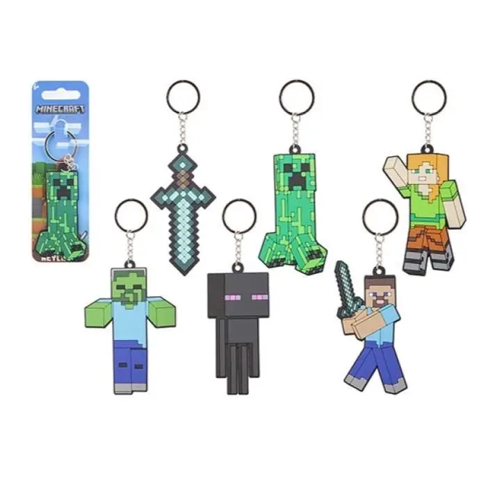 Minecraft Soft PVC Keychain Set of 6 - Perfect for Collectors and Fans