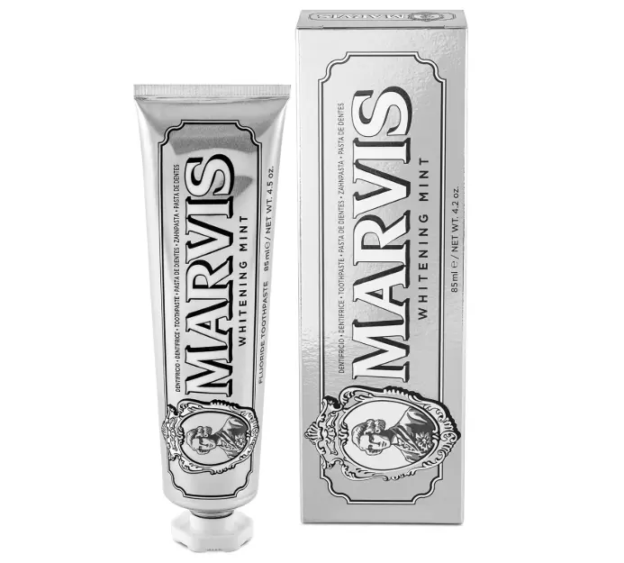 Marvis Whitening Toothpaste, Mint, 85ml - Promotes Natural Whitening & Plaque Removal for Long-Lasting Freshness - Oral