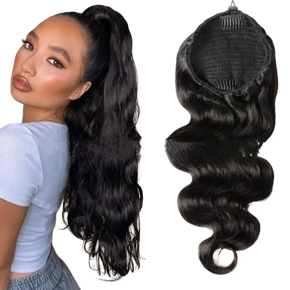 Natural Black Drawstring Ponytail – 100% Human Hair for Effortless Elegance!