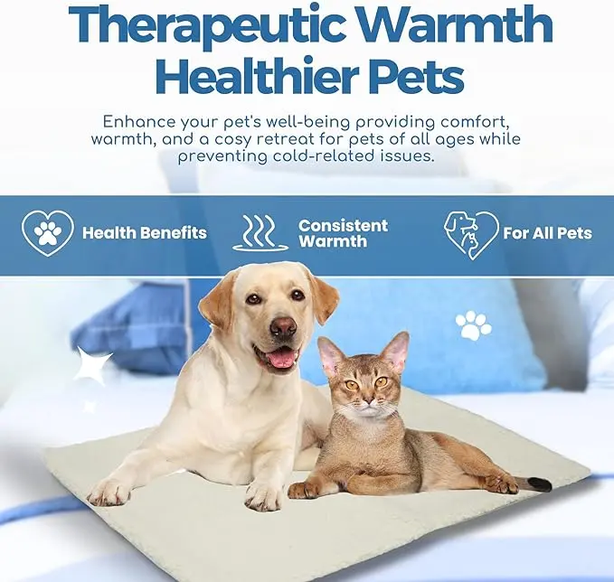 Fur & Bone heated cat bed, Self Heating Cat Mat | Cat Heat Pad, Pet Mat, Heat Pad, Cat Mat with Removable Cover, Self-Warming Thermal Pad | Heated Blanket, Cat Blankets for Indoor Cats, Pet Blanket 4