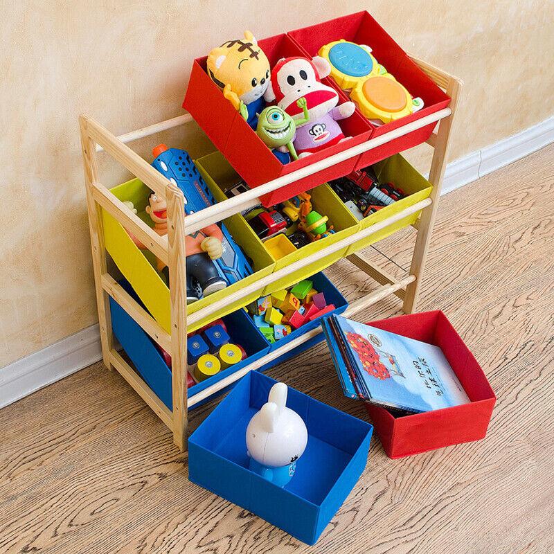 Yellow Blue & Red Toy Boxes Drawers Kids Childrens Storage Toy Organizer 1