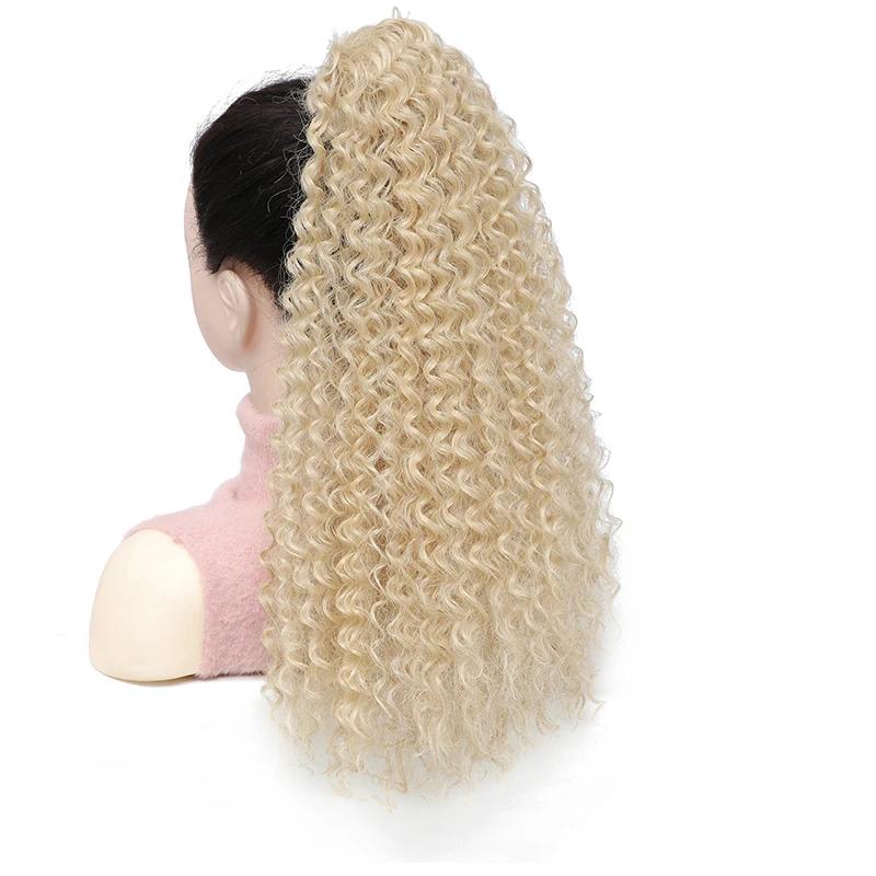 Product Introduction of Long Fluffy Curly Hair Ponytail for Women Synthetic Kinky Curly Ponytail Hair Extensions 20 Inch Afro Curly Hairpieces Fake Tail hair  extensions 9