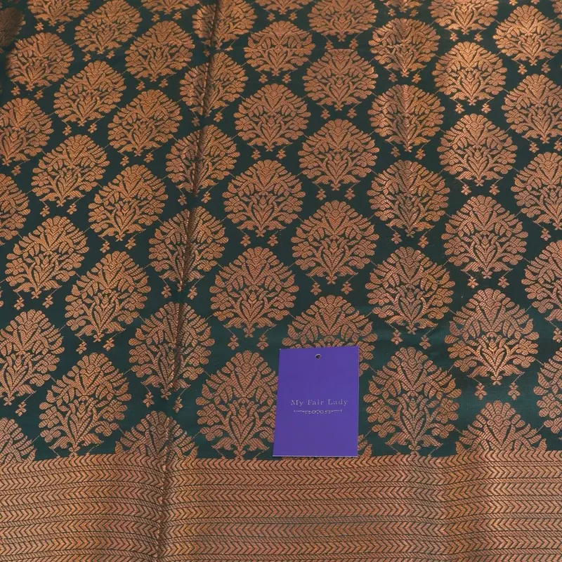 Banarasi Semi-Silk Dark Green Colour 2