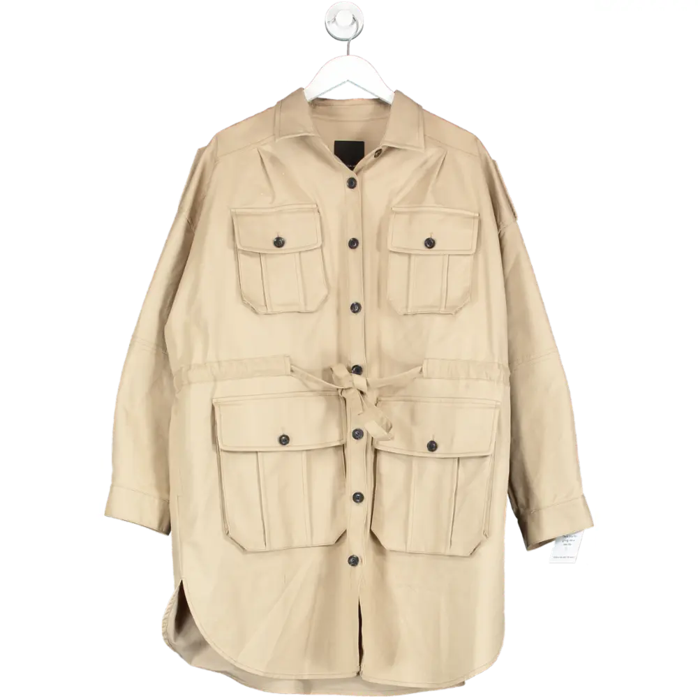 Marissa Webb Beige Dante Crisp Canvas Utility Jacket UK M