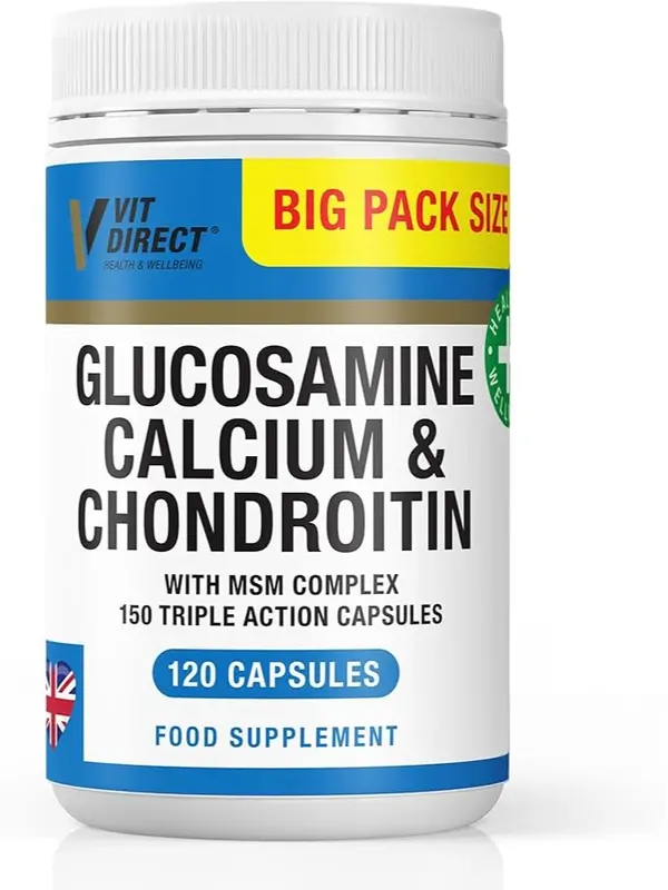 Vit Direct Glucosamine, Calcium & Chondroitin 120 Capsules for Joint Health - Healthcare, Dietary Supplement energy  supplement 0