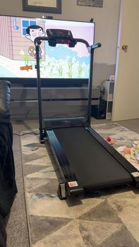 Product Review of Foldable Treadmill HOME Treadmills for Office Home Indoor Gym Cardio Workout Fitness Heavy Duty Space Saving Folding Best Running Walking & Jogging Machines LCD Water Bottle Holder & Pad Mobile from I** 0