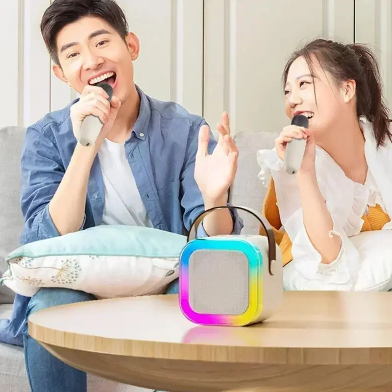 [TIKTOK TOP SELLER] Bluetooth K12 Karaoke Machine Portable 5.3 Pa Speaker System With 1-2 Wireless Microphone Family Singing Children Gift Audio Smartphone Adjustable Button Ktv Mp3 Noise wireless 7