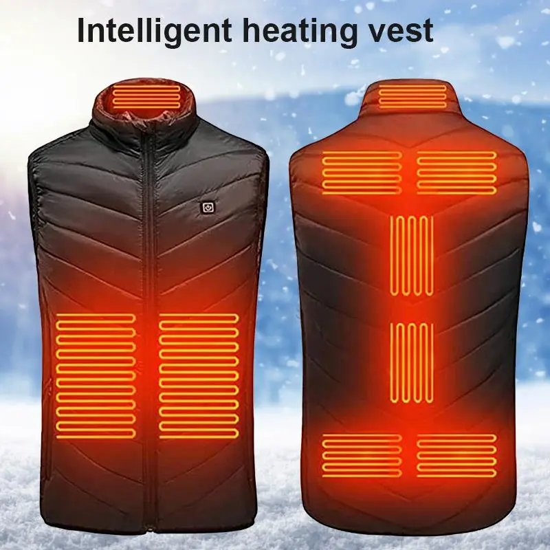 Electric Heated Vest Warm Gilet Winter USB Jacket Men Women Heating Coat Thermal 3