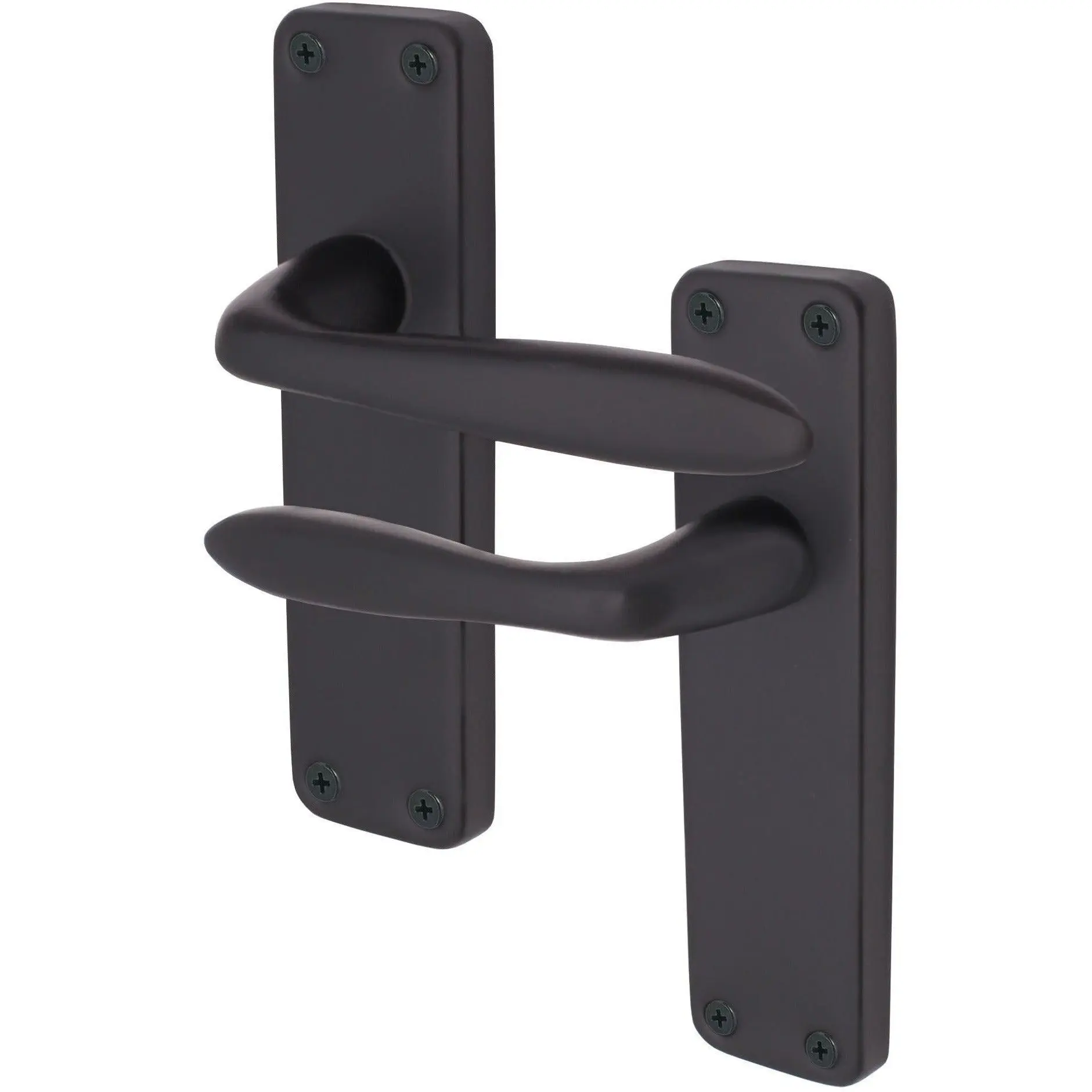 Sassari Matt Black Lever Door Handles - Latch
