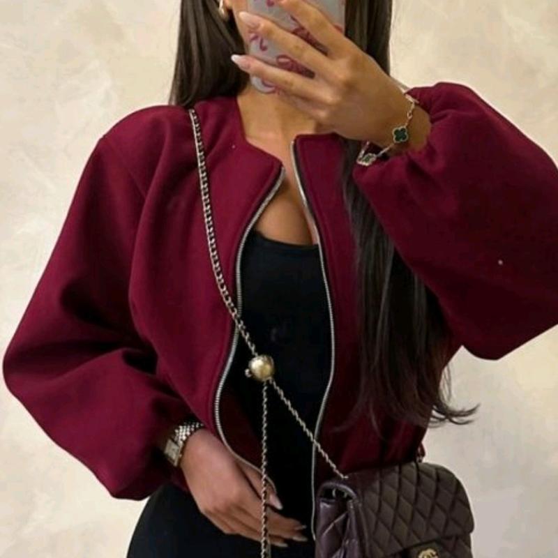 LISA BLACK CROP BOMBER JACKET 1