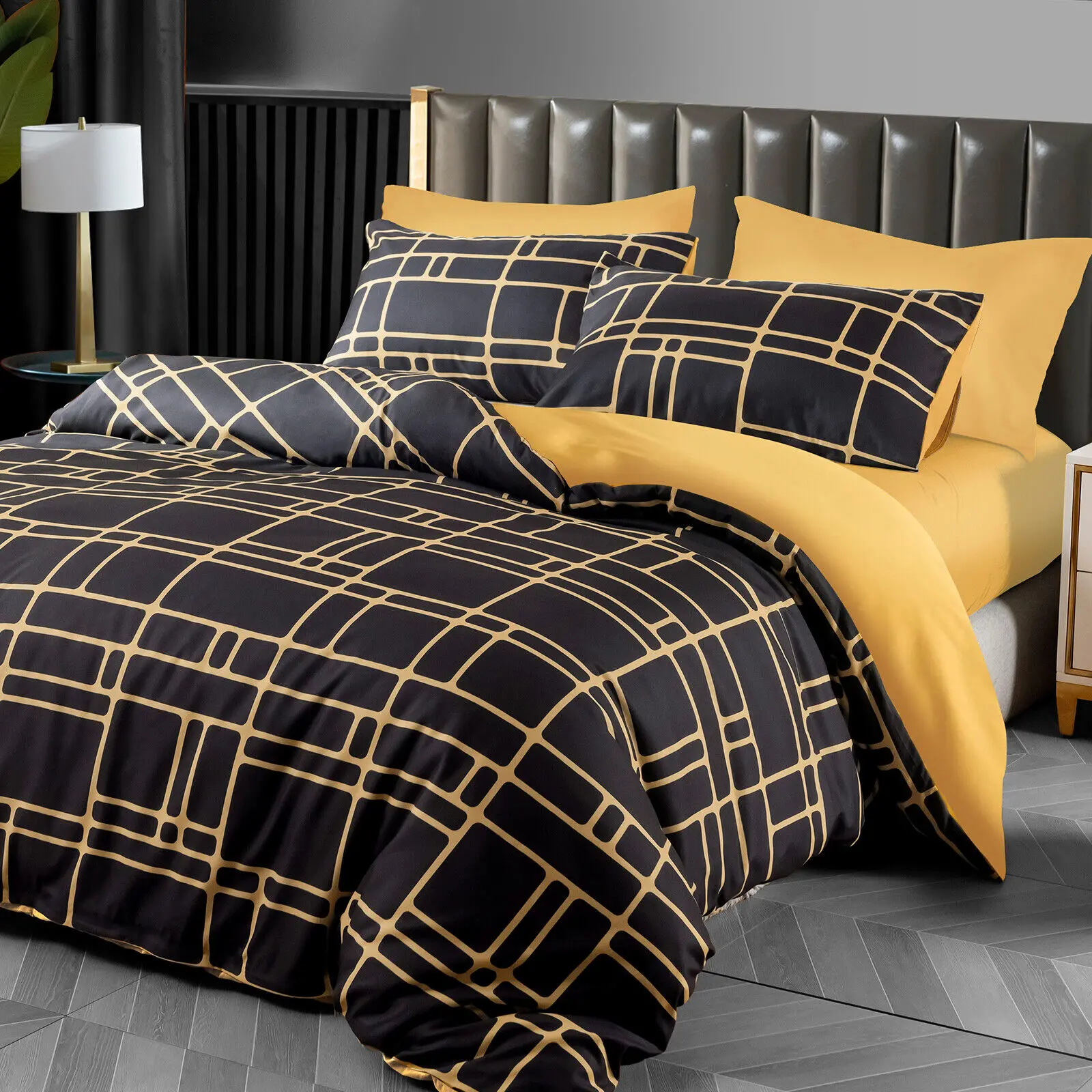 ECOCOTT Premium Duvet Cover Set with Zipper Closure Ultrasoft Bricks Design Bedding Sets Single Double King Super King Size Quilt Cover Set with Pillowcases