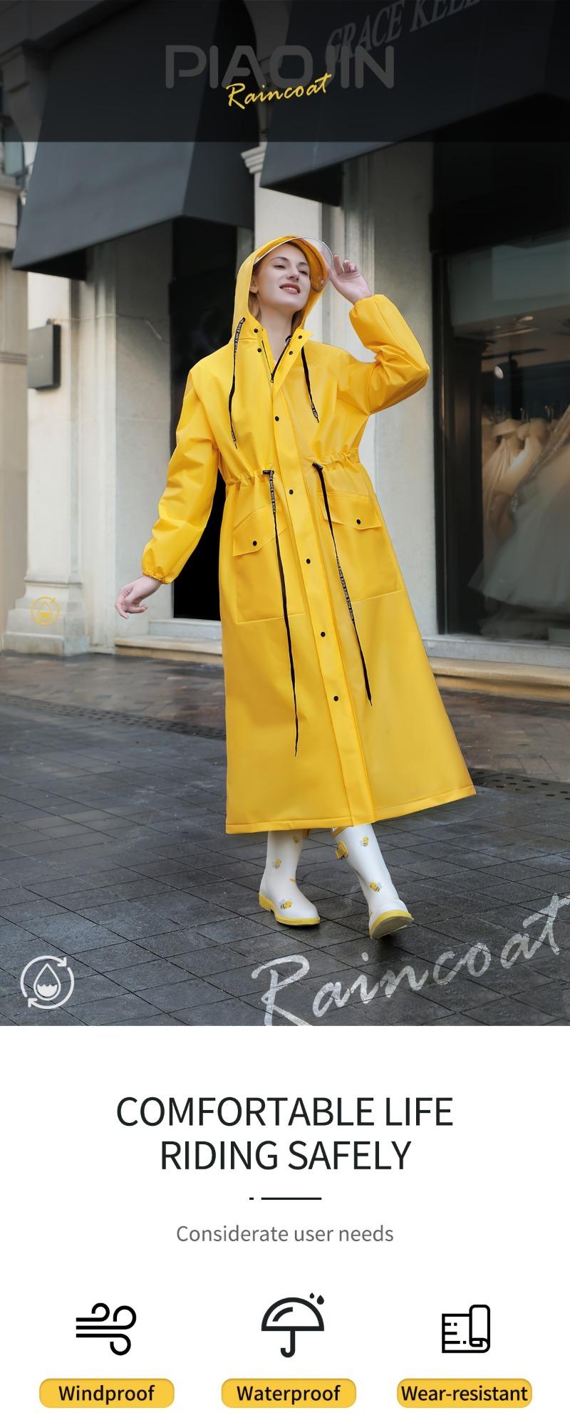 Product Introduction of Women's Long Raincoat, Casual Versatile Multi Functional For Outdoor Travel 0