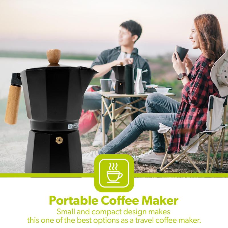 Royalford Italian Espresso Stove Top Moka Percolator Pot Coffee Maker 9 Cups Aluminium Classic 4