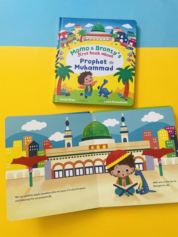 Momo & Bronty's First Book About Prophet Muhammad (saw) Hardback board book for toddlers 0-3 4