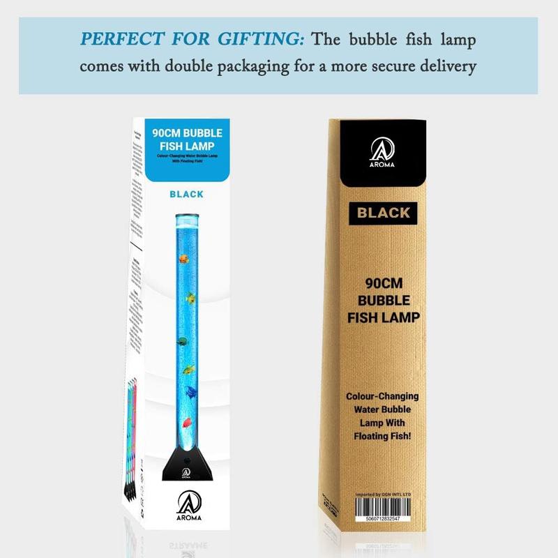 AROMA 90cm Colour Changing LED Sensory Bubble Tube Lamp Mood Fish Water Silver Birthday Gift For Kids & Family, Halloween, Christmas Gift 3
