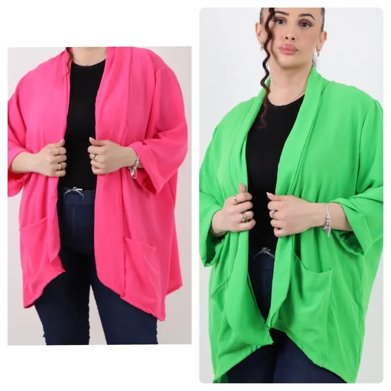 Women’s  Lightweight Duster Jacket Double Pocket Blazer Jacket  Casual Comfort Fit Summer Cardigan  Two Pockets 12-24Womenswear Jacket Tops Polyester Dress Coats Piece Outerwear Sleeve 6