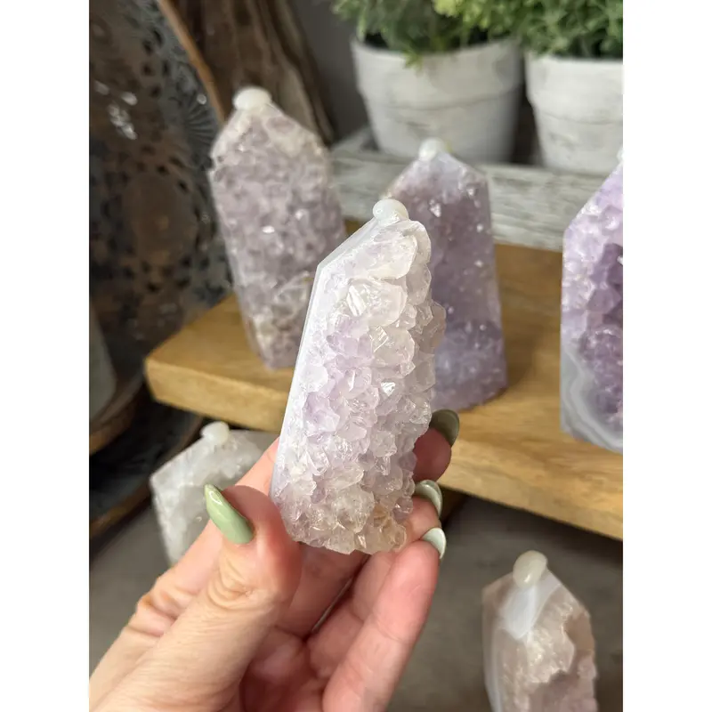 Druzy Raw Agate Crystal Towers 5