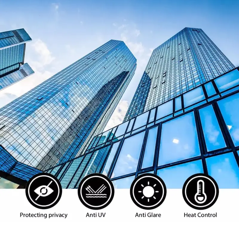 One Way Mirror Window Film Reflective Home Privacy Solar Tint Foil Glass Sticker, 60x400cm and 76x400cm 4
