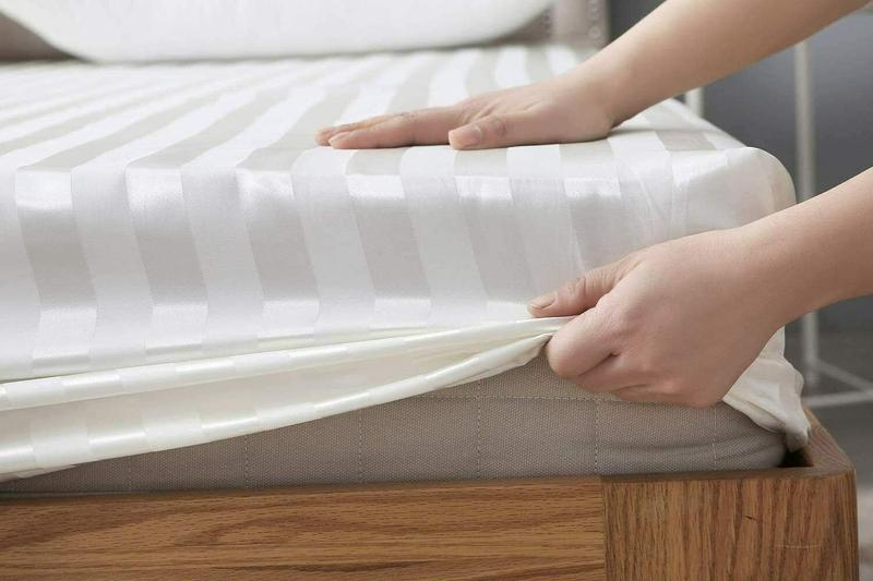 Product Introduction of Extra Deep Stripe Fitted Sheet 40cm / 16" 100% 600 Thread Count Egyptian Cotton Mattress Covers Bottom Bed Sheets Double King Super King Size 6