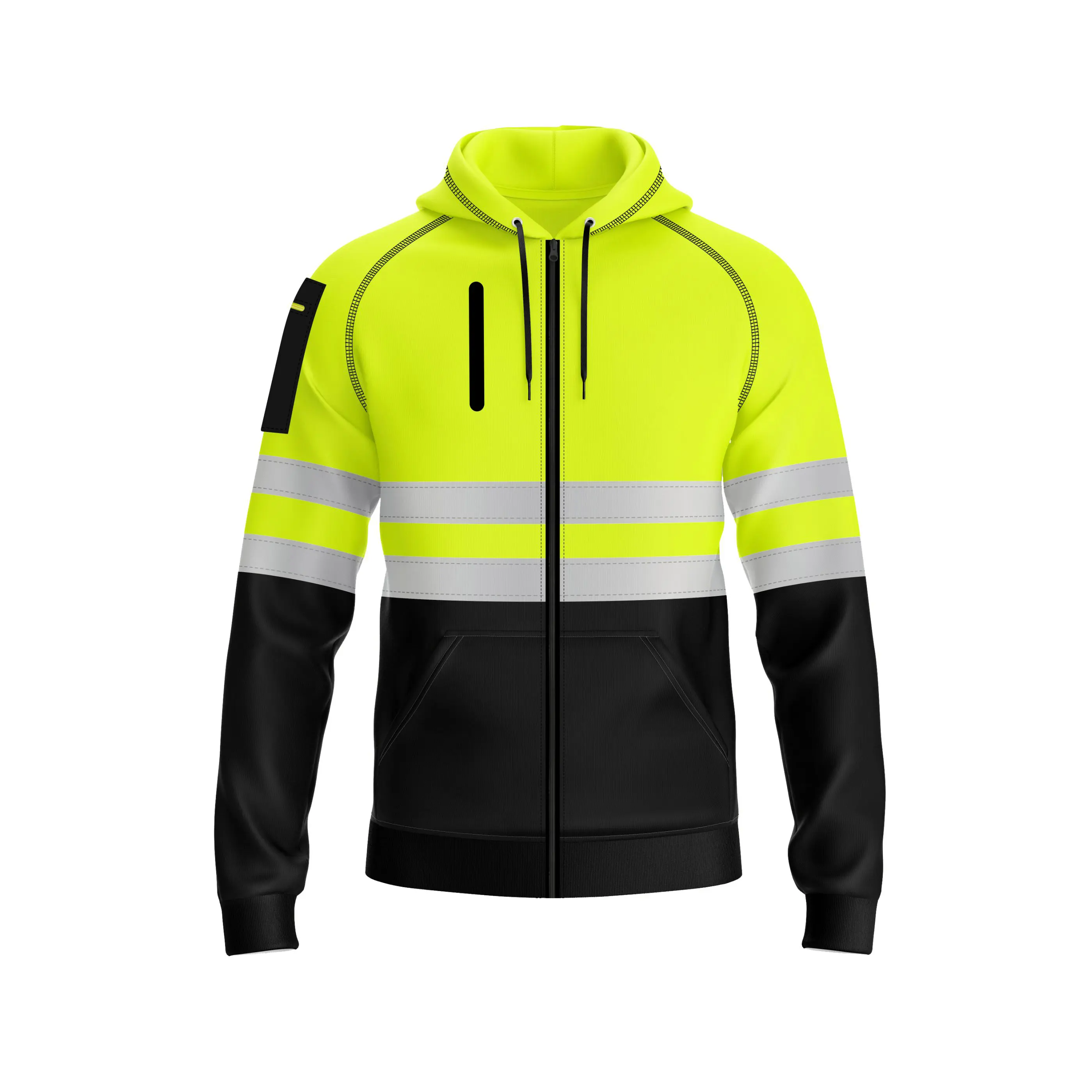 mymixtrendz Mens Outdoor Zipper Hoodie with 3 Zip Pockets Menswear Clothing Relaxed Fit Hooded Sweatshirt Top UK Size S-XXL