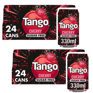 Tango Cherry Sugar Free - Pack of 48 x 330ml - Refreshing Fruity Beverage in Can, New Flavour, Limited Edition Drink
